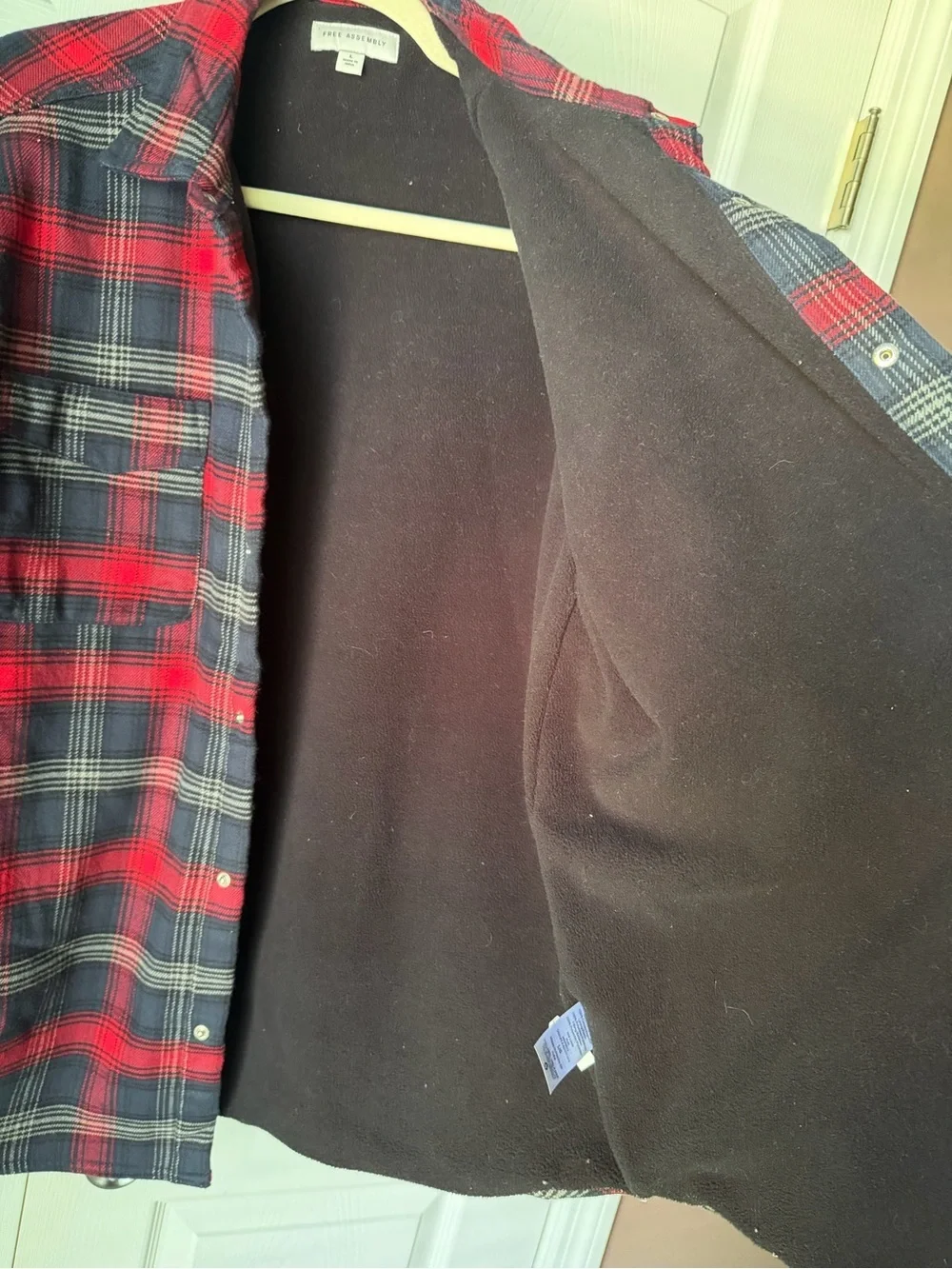 Free Assembly Red & Black Plaid Button-Up Shirt - Picture 3 of 4